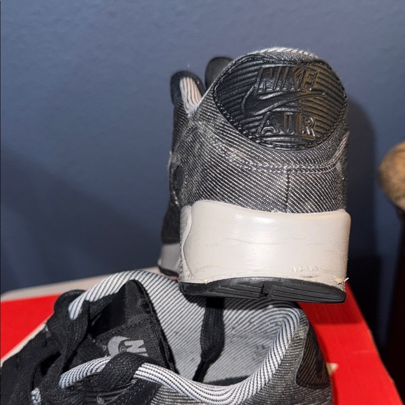 Nike Denim Black and White Air Max Sneakers - Picture 4 of 9